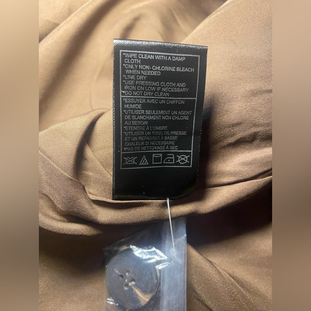 NWT Steve Madden (REVOLVE) Women’s Ilia Trench Coat Faux Leather Dark Brown - Picture 11 of 11